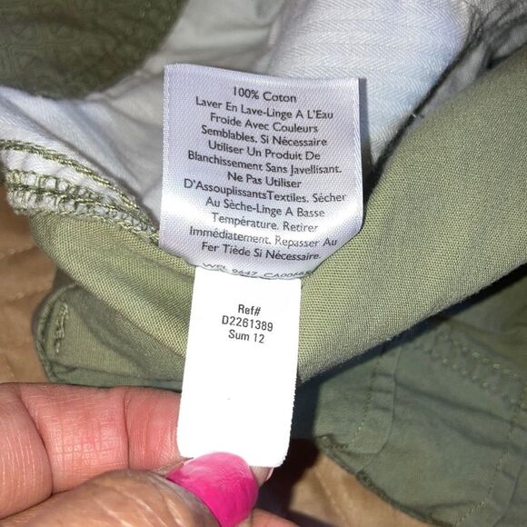 EDDIE BAUER Shorts Green Geometric Pattern Womens Plus Size 14 - Picture 7 of 9